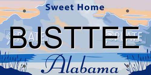 BJSTTEE Alabama License Plate