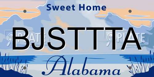 BJSTTTA Alabama License Plate