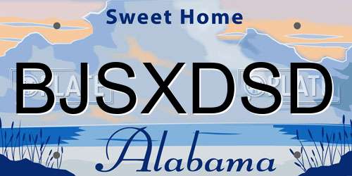 BJSXDSD Alabama License Plate