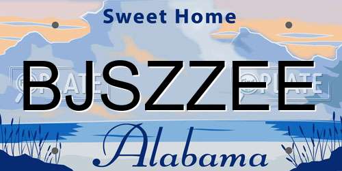 BJSZZEE Alabama License Plate
