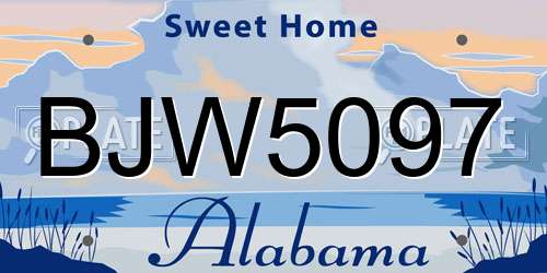 BJW5097 Alabama License Plate