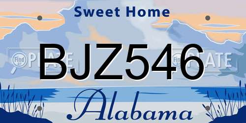 BJZ546 Alabama License Plate