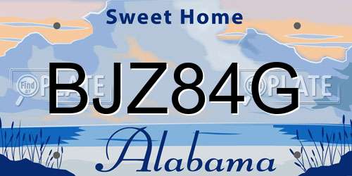 BJZ84G Alabama License Plate