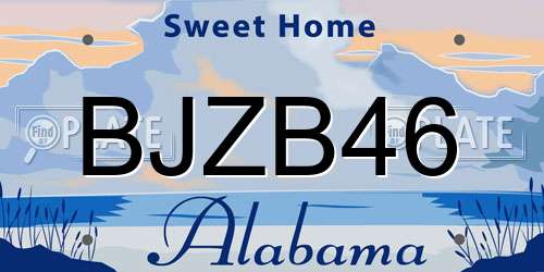 BJZB46 Alabama License Plate