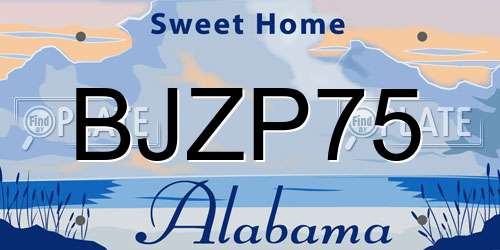 BJZP75 Alabama License Plate