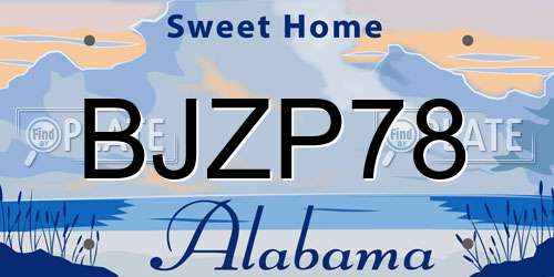 BJZP78 Alabama License Plate