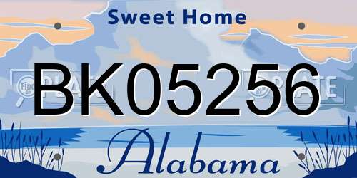 BK05256 Alabama License Plate