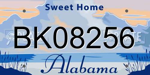 BK08256 Alabama License Plate