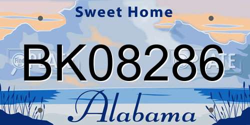 BK08286 Alabama License Plate