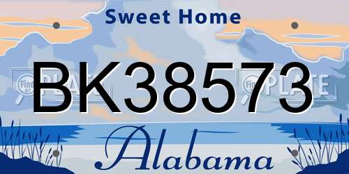 BK38573 Alabama License Plate