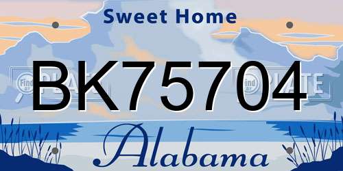 BK75704 Alabama License Plate