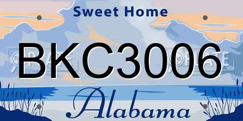 BKC3006 Alabama License Plate