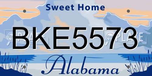 BKE5573 Alabama License Plate