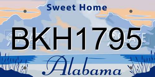 BKH1795 Alabama License Plate