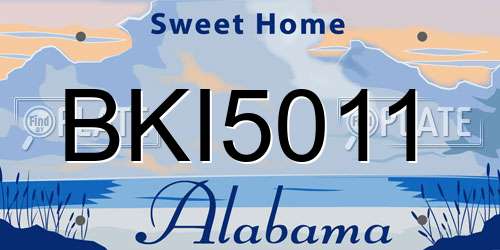 BKI5011 Alabama License Plate