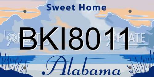 BKI8011 Alabama License Plate