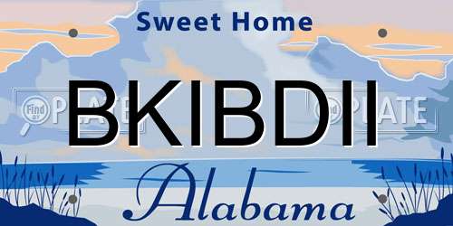 BKIBDII Alabama License Plate
