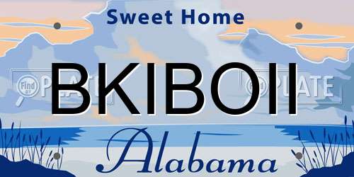 BKIBOII Alabama License Plate