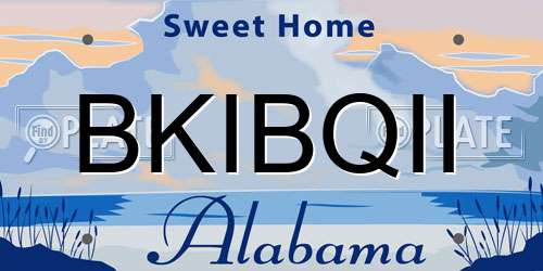 BKIBQII Alabama License Plate