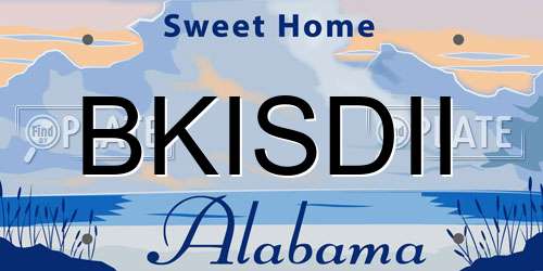 BKISDII Alabama License Plate