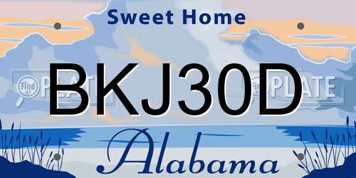 BKJ30D Alabama License Plate