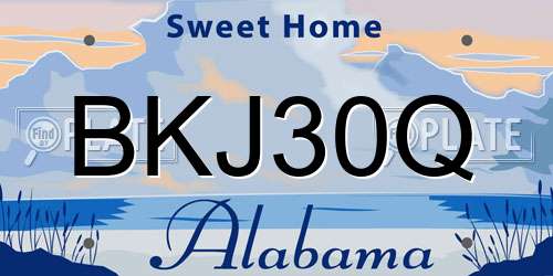 BKJ30Q Alabama License Plate