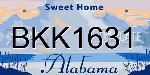 BKK1631 Alabama License Plate