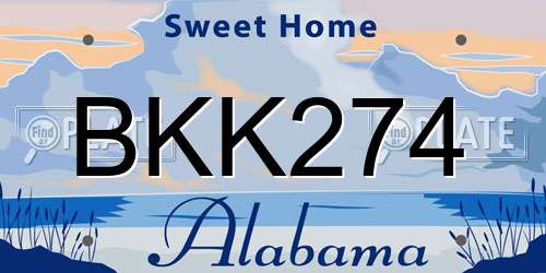 BKK274 Alabama License Plate