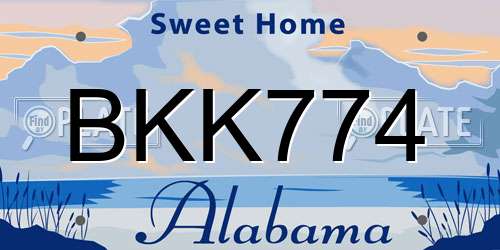 BKK774 Alabama License Plate