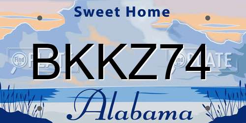 BKKZ74 Alabama License Plate