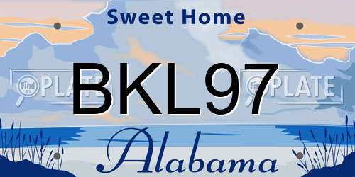 BKL97 Alabama License Plate
