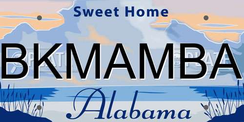 BKMAMBA Alabama License Plate