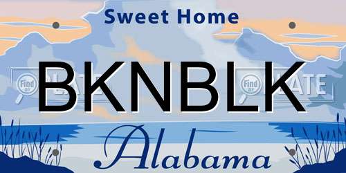 BKNBLK Alabama License Plate