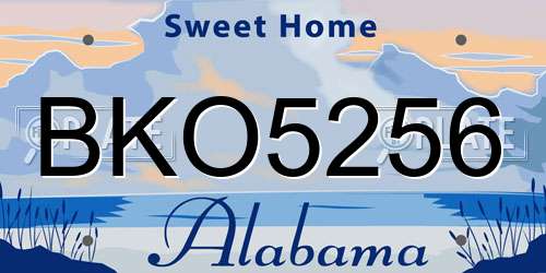 BKO5256 Alabama License Plate