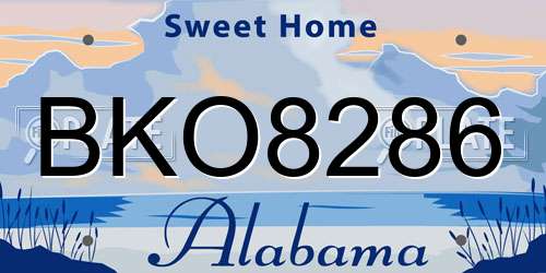 BKO8286 Alabama License Plate