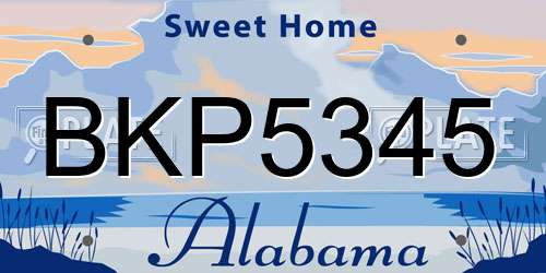 BKP5345 Alabama License Plate