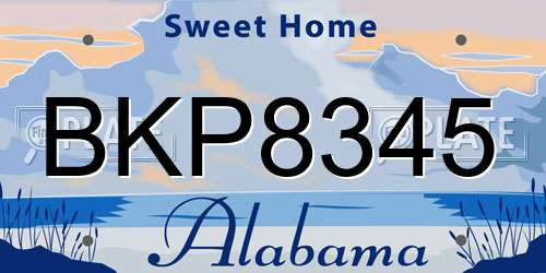 BKP8345 Alabama License Plate