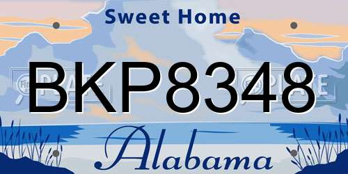 BKP8348 Alabama License Plate