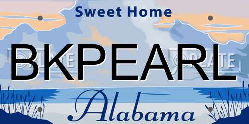 BKPEARL Alabama License Plate