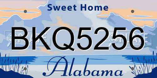 BKQ5256 Alabama License Plate