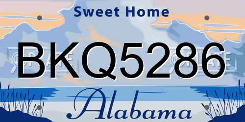 BKQ5286 Alabama License Plate