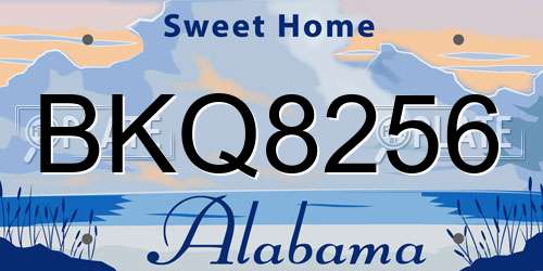 BKQ8256 Alabama License Plate