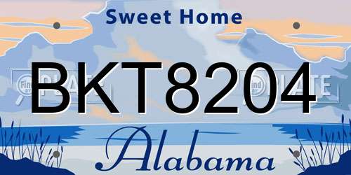 BKT8204 Alabama License Plate