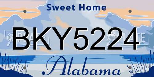 BKY5224 Alabama License Plate