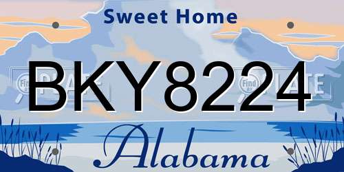 BKY8224 Alabama License Plate