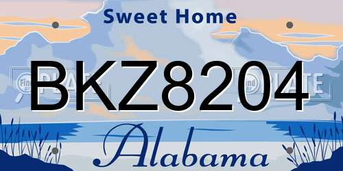 BKZ8204 Alabama License Plate