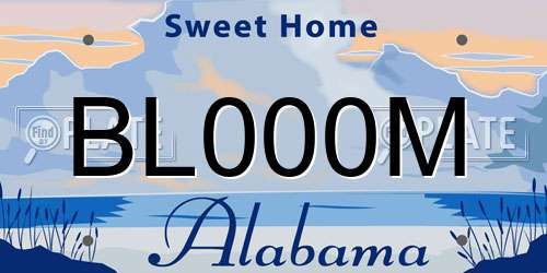 BL000M Alabama License Plate