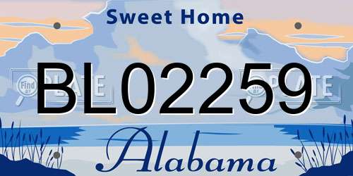 BL02259 Alabama License Plate