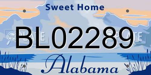 BL02289 Alabama License Plate