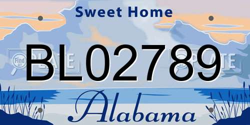 BL02789 Alabama License Plate